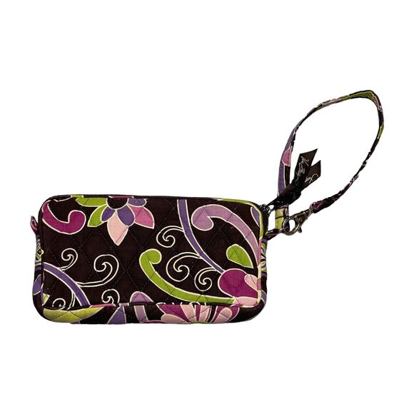 Vera Bradley Punch Wallet Women's Purple Brown Floral Cotton Quilted Zip Around - Picture 3 of 6